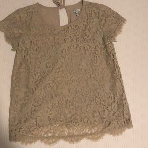 Gold lace blouse by Joie